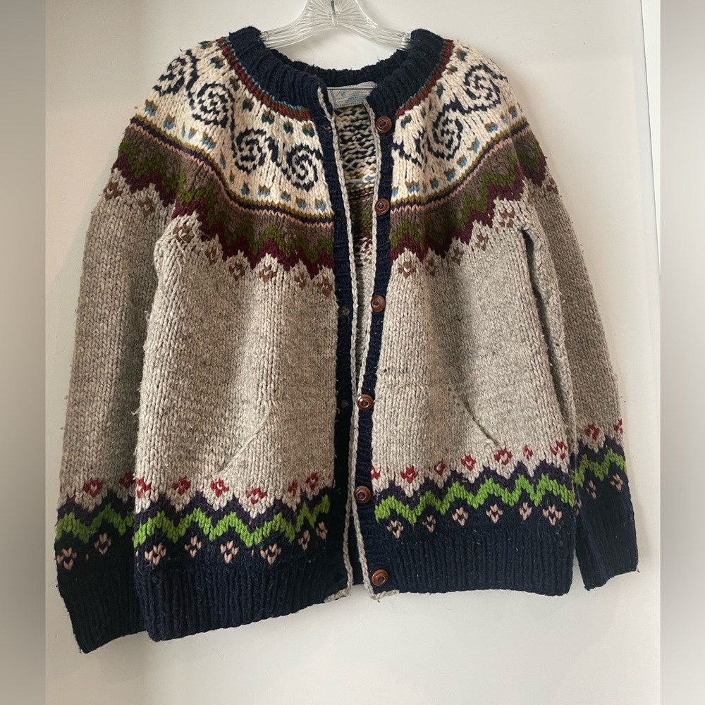 Vintage Handmade Sisandina 100% Natural Wool Sweater - Picture 9 of 14